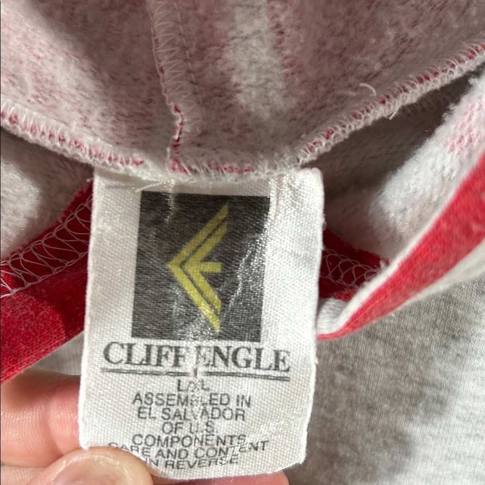 Vintage 90s Kansas City Chiefs Cliff Engle Striped Hoodie - Picture 2 of 7